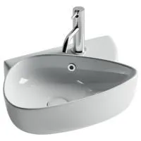 Раковина подвесная с отверстием под смеситель, с системой слива- перелива, 495x350x155, цвет белый