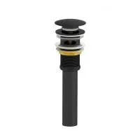 Донный клапан для раковины с переливом WONZON & WOGHAND, Черный матовый (WW-88SS03-MB)