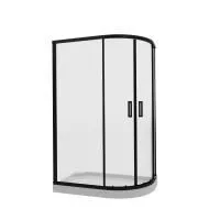 Душевое ограждение Niagara Nova NG-6821-08 BLACK 120x80x190 полукруг, двери раздвижные