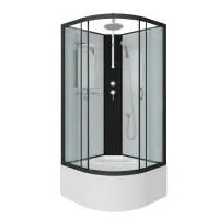 Душевая кабина Niagara Classic NG-6707-14BKT 80х80х210-240, высокий поддон 40 см, стекло прозрачное, черные профиля