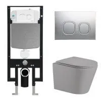 Унитаз с инсталляцией WeltWasser AMBERG 497 + SALZBACH 004 MT-GR + AMBERG RD-CR