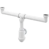 Сифон для сдвоенной мойки Alcaplast с накидными гайками 6/4", A448-DN50/40