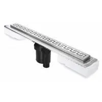 Желоб BERGES водосток B1 Antik 600 хром глянец S-сифон D50/105 H50 вертикальный