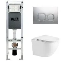 Унитаз с инсталляцией WeltWasser AMBERG 350 ST + MERZBACH 004 GL-WT + AMBERG RD-CR