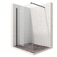 Душевая перегородка Ambassador Walk-in 15031109, свободный вход, профиль черный, 90 см