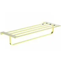 Полотенцедержатель с полкой WONZON & WOGHAND, Глянцевое золото (WW-9181-LG)