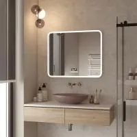 Зеркало для ванной 800х700 с регулируемой подсветкой 6000k, сенсором, музыкальным блоком (BT, FM), подогревом Reflexion Party