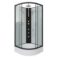 Душевая кабина Niagara Classic NG-6703-14BKTG 80х80х210-240, средний поддон 26 см, стекло прозрачное, черные профиля