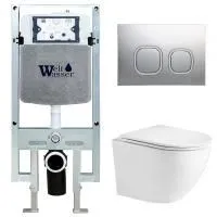 Унитаз с инсталляцией WeltWasser AMBERG 497 ST + MERZBACH 004 GL-WT + AMBERG RD-CR