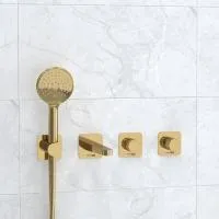 Встраиваемый комплект для ванны WasserKRAFT с лейкой и изливом A7651.303.305.280.197.207