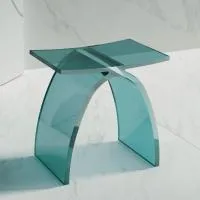 Стульчик для ванной прозрачный ABBER Kristall AT1739Aquamarin бирюзовый