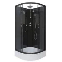 Душевая кабина Niagara Classic NG-6501-14BKT 90х90х210-240, средний поддон 26 см, стекло тонированное, алюм черный