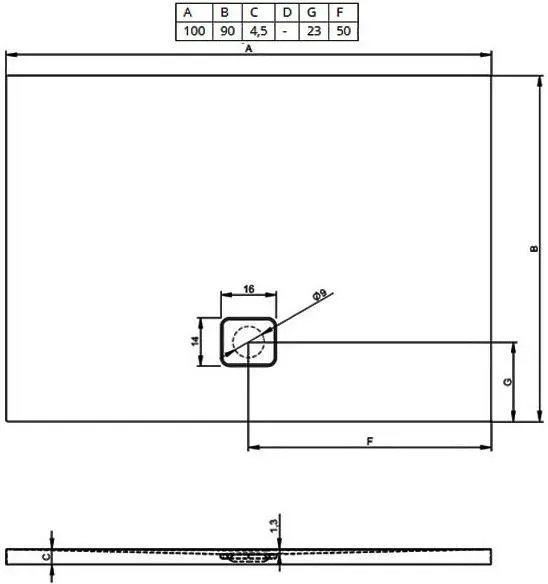 Душевой поддон Riho Basel 414 DC240050000000S 100x90