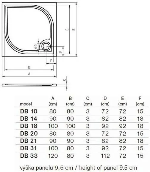 Душевой поддон Riho Kolping DB31 DB3100500000000 80x100