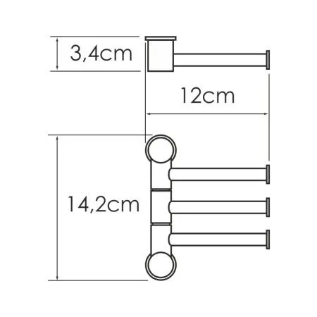 Держатель полотенец тройной WasserKRAFT  K-1053BG
