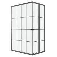 Душевое ограждение Niagara Eco NG-1012-14QKL (120х80х190) прямоугольник,черный,раздвижное,стекло клетка