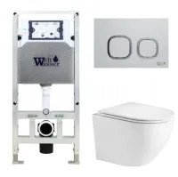 Унитаз с инсталляцией WeltWasser AMBERG 506 ST + MERZBACH 004 GL-WT + AMBERG RD-MT CR