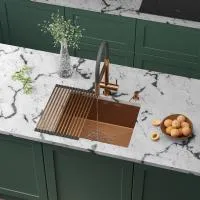 Кухонная мойка RoxenBath Uno 54 Bronze под столешницу (текстурное покрытие)