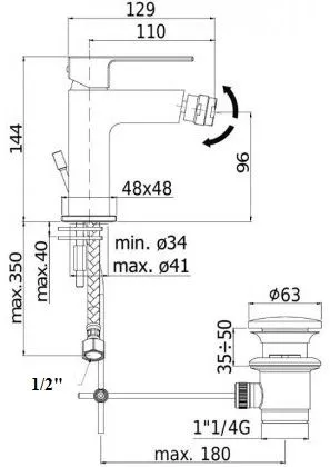 Смеситель для биде Paffoni ELLE EL135CR