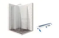 Душевой уголок Ambassador Nord 13011103-ST12, квадратный, линейный трап, 90х90