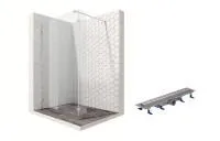 Душевая перегородка Ambassador Walk-in 15031105-ST8, свободный вход, линейный трап,90х25