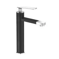 Смеситель для раковины с поворотным носиком Shevanik S6611H, черный/хром