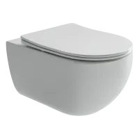Подвесной унитаз Ceramicanova Long Rimless, глубокий смыв, с крепежом для полностью скрытого монтажа,  ультратонким сидением и крышкой с функцией плавного закрытия, дюропласт CN3015