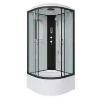 Душевая кабина Niagara Classic NG-6707-14P 80х80х215, высокий поддон 40 см, стекло прозрачное, черные профиля