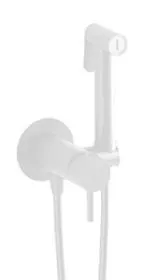 Смеситель с гигиеническим душем Paffoni Tweet Round ZDUP110BO белый матовый