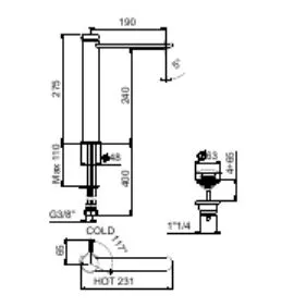 Смеситель для раковины Webert Coral CO830402015, хром
