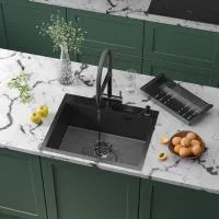 Кухонная мойка Roxen Snake 60 PVD графит (текстурное покрытие)