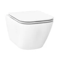 Безободковый подвесной унитаз в наборе 2 в 1: чаша подвесного унитаза, быстросъемное сиденье микролифт, цвет глянцевый белый Wellsee Pure BY Wellsee 182602001