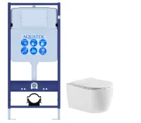 Комплект инсталляции с унитазом AQUATEK ЕВРОПА cm