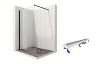Душевая перегородка Ambassador Walk-in 15031111-ST11, свободный вход, линейный трап, 110см