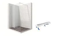 Душевая перегородка Ambassador Walk-in 15031104-ST18, свободный вход, линейный трап, 120см