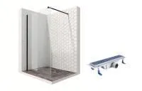 Душевая перегородка Ambassador Walk-in 15031111-ST4, свободный вход, линейный трап, 110см