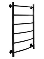 Полотенцесушитель В4  Р80*50 (СНШ, Черный RAL 9005 (мат), 6 вставок, Под скрытый монтаж, С таймером; Правое подкл)