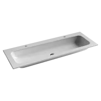 Раковина накладная Ceramicanova Grace прямоугольная, с двумя отверстиями под смеситель 1210x457x137 мм, цвет белый