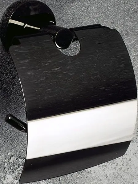 Держатель туалетной бумаги Bemeta Hematit 159112012 с крышкой