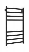 Полотенцесушитель водяной Stinox Prestige 500x1000, нижнее подключение, черный матовый, 1/2" ВР (внутренняя резьба), 8 перекладин
