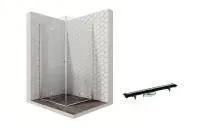 Душевой уголок Ambassador Diamond 12011109-PR1, квадратный, линейный трап, 90х90