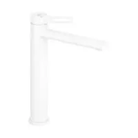 Высокий отдельностоящий смеситель для раковины (умывальника) на столешницу Wellsee ONCE! and forever 182410000, излив 110/156 мм (цвет матовый белый)