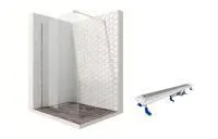Душевая перегородка Ambassador Walk-in 15031102-ST11, свободный вход, линейный трап, 100см