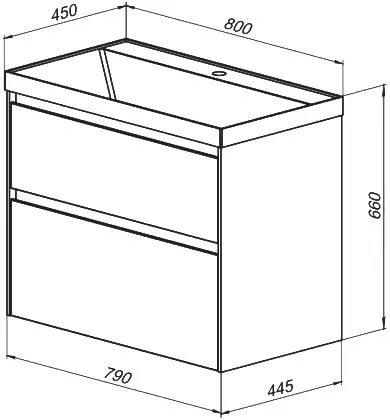 Тумба под раковину Aquanet Гласс 80 белый