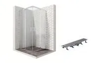 Душевой уголок Ambassador Kingston 14011102-ST7, квадратный, линейный трап, 90х90
