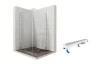 Душевой уголок Ambassador Diamond 12011105L-ST6, квадратный, линейный трап, 90х90