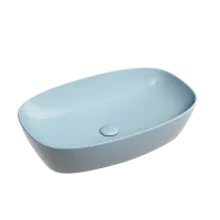 Умывальник Ceramicanova чаша накладная овальная (цвет Голубой Матовый) Element 600x380x138мм