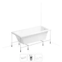 Акриловая ванна в наборе 3 в 1: встраиваемая ванна, слив-перелив, каркас Wellsee FreeDom 2.0 20212771R