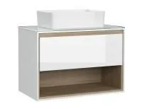 Тумба под раковину подвесная Cersanit LOUNA 80 со столешницей белый, SP-SZ-LOU80-BL/Wh