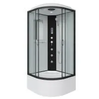 Душевая кабина Niagara Classic NG-6707-14F 80х80х215, высокий поддон 40 см, стекло прозрачное, черные профиля